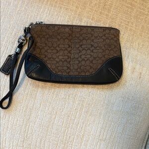 Coach Black Leather Wristlet